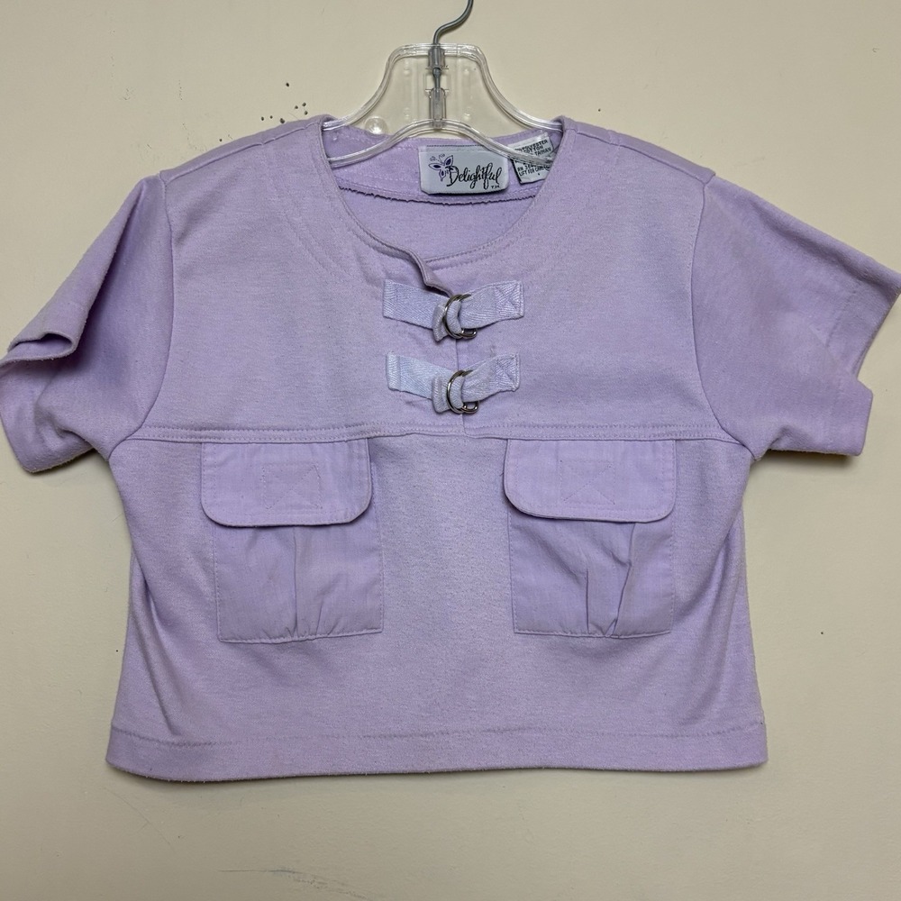 Delightful Purple vintage 80's shirt with pockets Size 6X